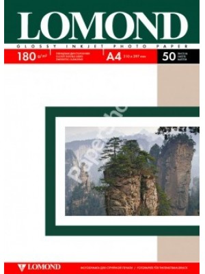 PAPIER Lomond 180 г/м, глянец/глянец, двусторонняя, А4, 50л. Код 0102065