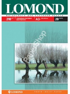 PAPIER Lomond 210 г/м, глянец / матт, двусторонняя А3+, 20л. Код 0102027