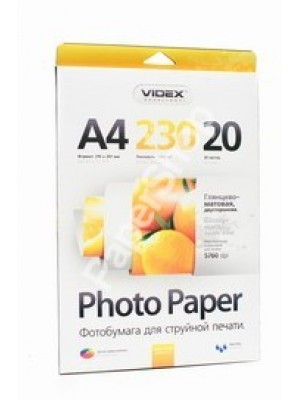 PAPIER Videx 230g/m2 A4 20 листов глянц.-мат. двухст. GMA4-230/20