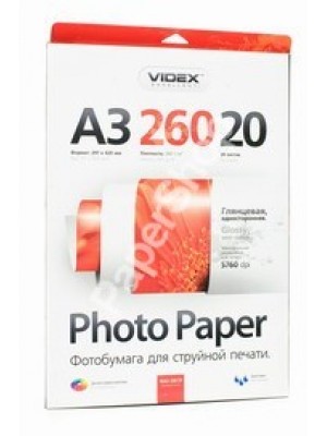 PAPIER Videx 260g/m2 A3 20 листов глянцевая HGA3-260/20