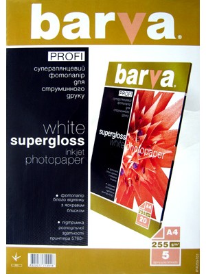 PAPIER BARVA PROFI Белый Суперглянец (IP-R255-T01) A4 5 л
