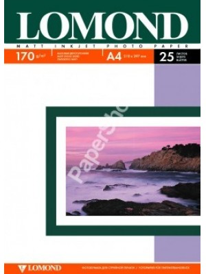 PAPIER Lomond 170 г/м, Матт / матт двусторонняя, А4 25л. Код 0102032