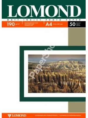 PAPIER Lomond 190 г/м, Матт/матт. ,А4 50л. Код 0102015