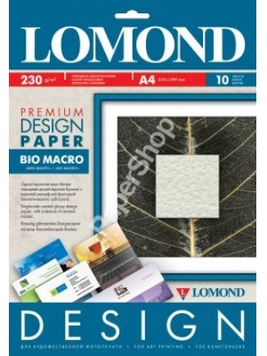PAPIER Lomond Premium глянцевая Био Макро, 230 г/м, А4/10 листов, код 0936041