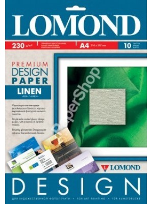 PAPIER Lomond Premium глянцевая Лен, 230 г/м, А4/10 листов код 0934041