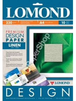 PAPIER Lomond Premium матовая Лен, 230 г/м, А4/10 листов код 0933041