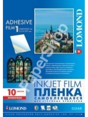 Самоклеящаяся плёнка LOMOND для струйной печати (прозрачная), А4, 10л. Код 1708411